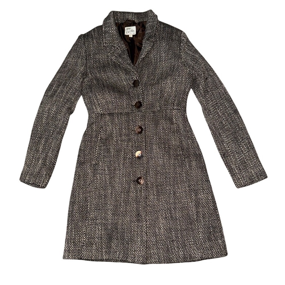 OLD NAVY Vintage 2005 Wool Blend Tweed Long Fitted Blazer Coat | Women's S